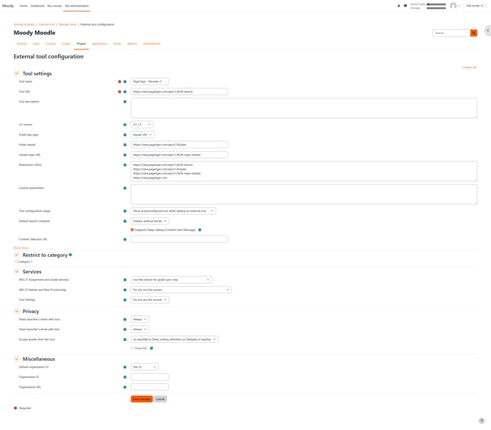 LTI - Moodle - Manage Tools - v2