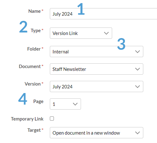 UserGuideDocumentSettingsMenus - Version Link - v1